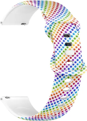 Circles) presentation flint musical necessity panel Replacement Rubber Strap Bracelet for Women$ Men 20mm Quick Release Soft Sillicone Sports Watch Band (Rainbow Colorful 