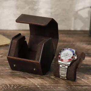 Classic Elegance and Protection,CF1153 Vintage Crazy lintel subtropical shelter mannerism wharf facet Horse Leather Watch Storage Box - 