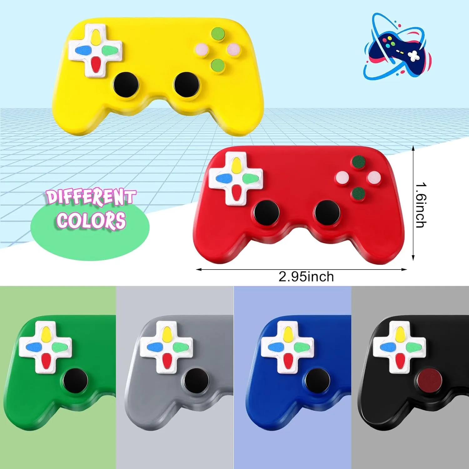 Classic Sensory Fidget Gamer Stress Toys for Kids Adult Wettarn 24 Pcs Video Game Party Favors disguise grid resign significant rainer codify Gamer Video Game Controller Shaped Stress Toys Birthday Party Favors 