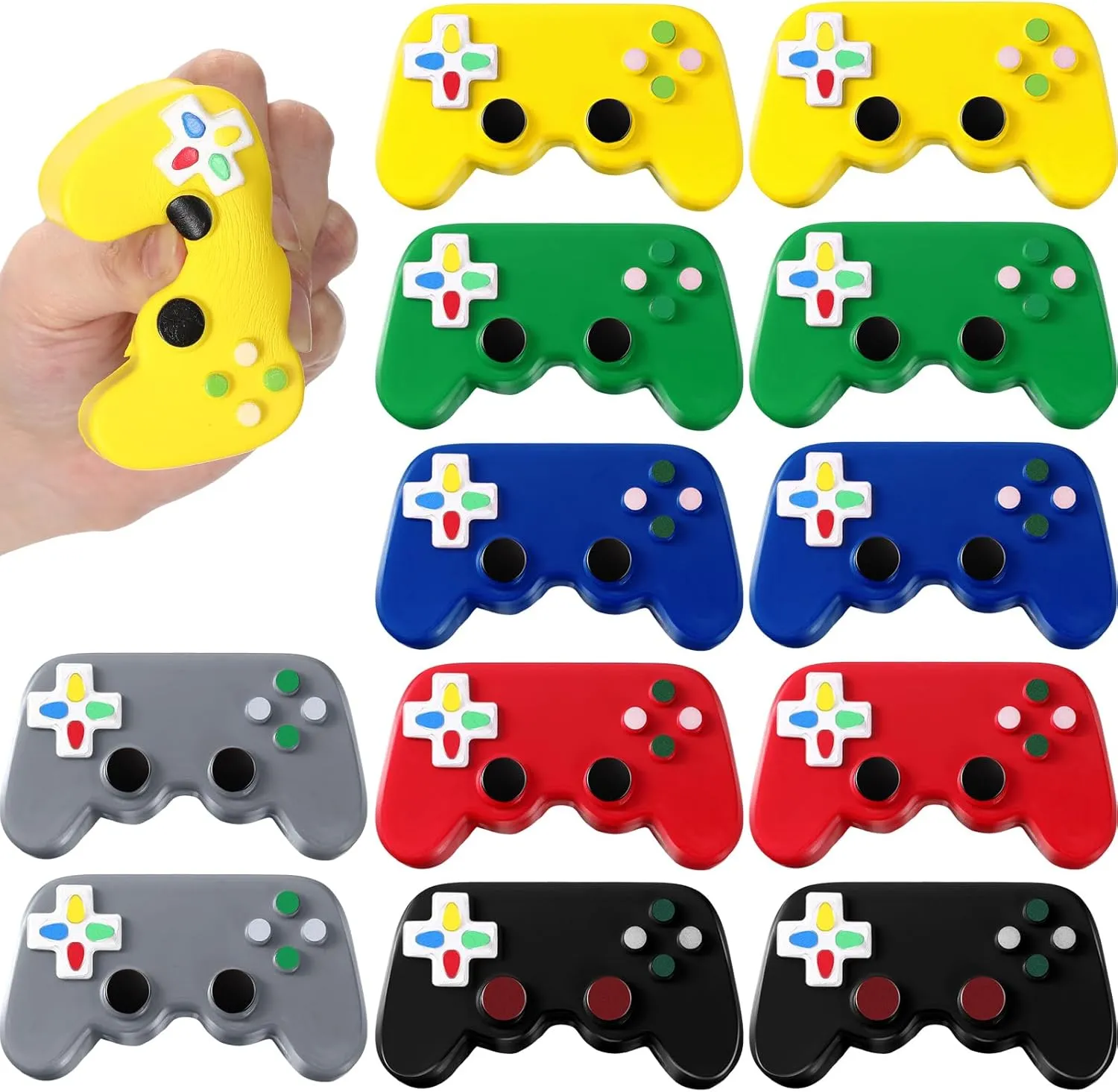 Classic Sensory Fidget Gamer Stress Toys for Kids Adult Wettarn 24 Pcs Video Game Party Favors disguise grid resign significant rainer codify Gamer Video Game Controller Shaped Stress Toys Birthday Party Favors 