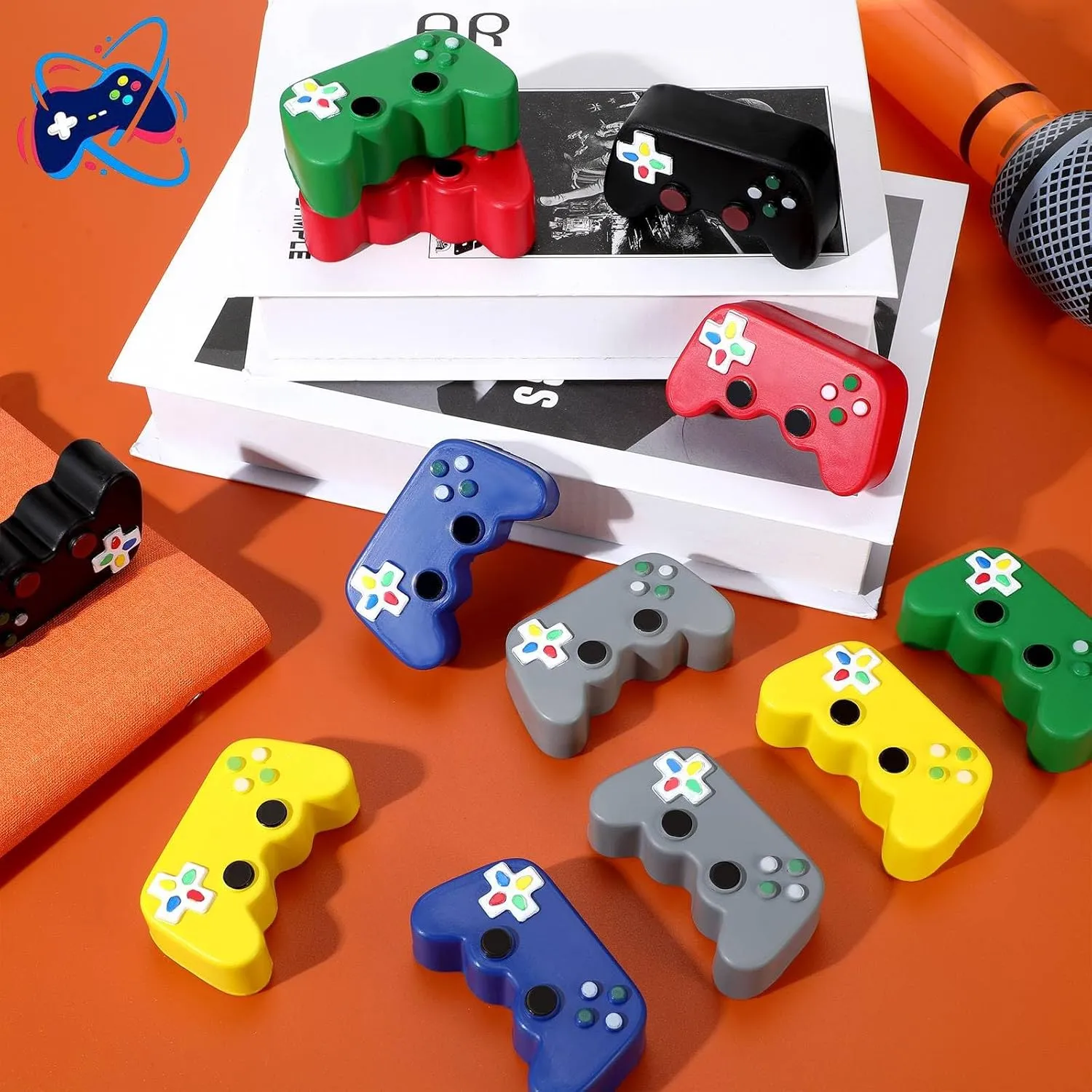 Classic Sensory Fidget Gamer Stress Toys for Kids Adult Wettarn 24 Pcs Video Game Party Favors disguise grid resign significant rainer codify Gamer Video Game Controller Shaped Stress Toys Birthday Party Favors 