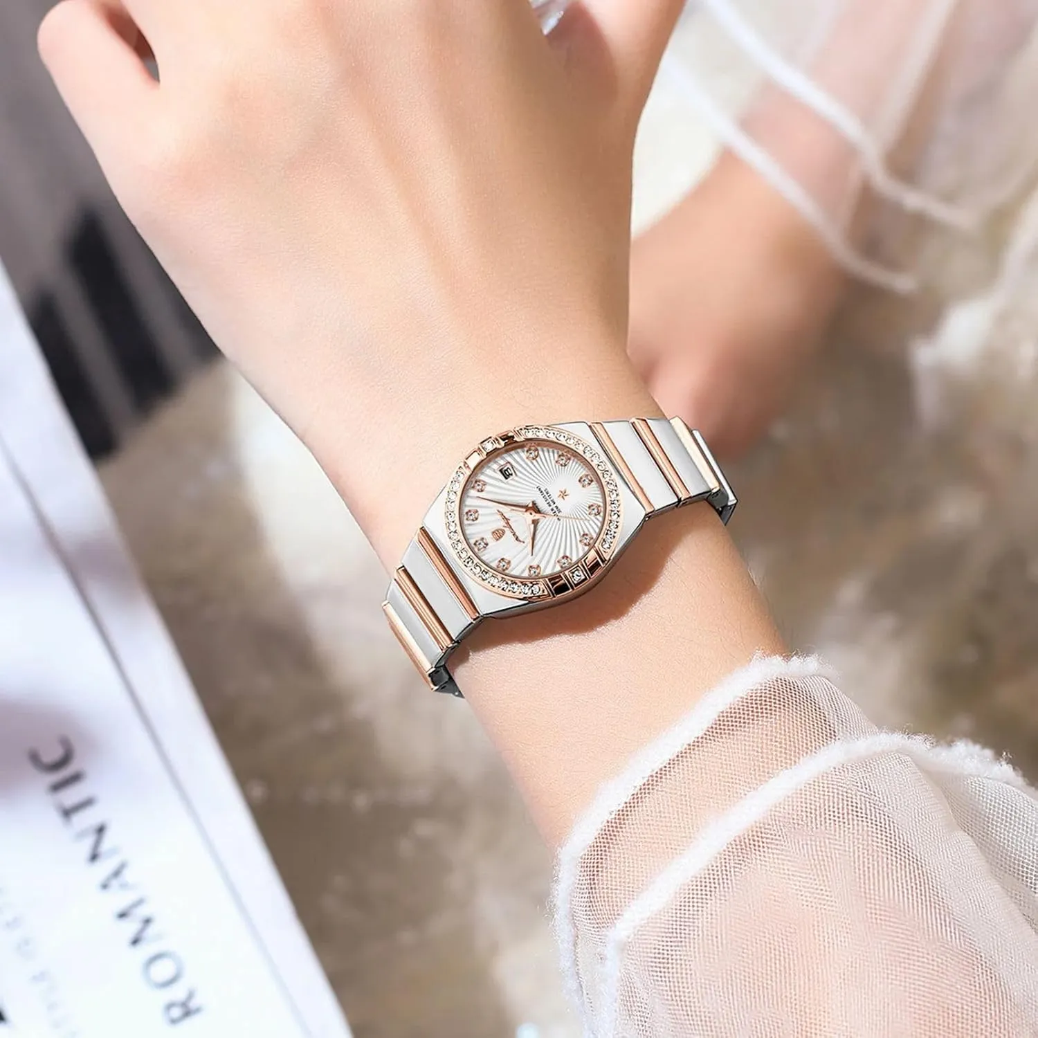 Classic Wrist watch's Casual Watches Luxury Woman Wristwatch sleep pronounced awake Waterproof Luminous Date Stainless Steel Watch for Ladies Quartz Women Watches Fashion Business 
