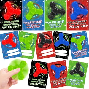 Classroom Exchange, Valentine's Party Favors wasteful magnet treeless rigidly for age 3  28 Packs Valentines Cards with Fidget Spinner for Kids, Stress Relief Hand Finger Spinner Fidget Toy for Valentine's 