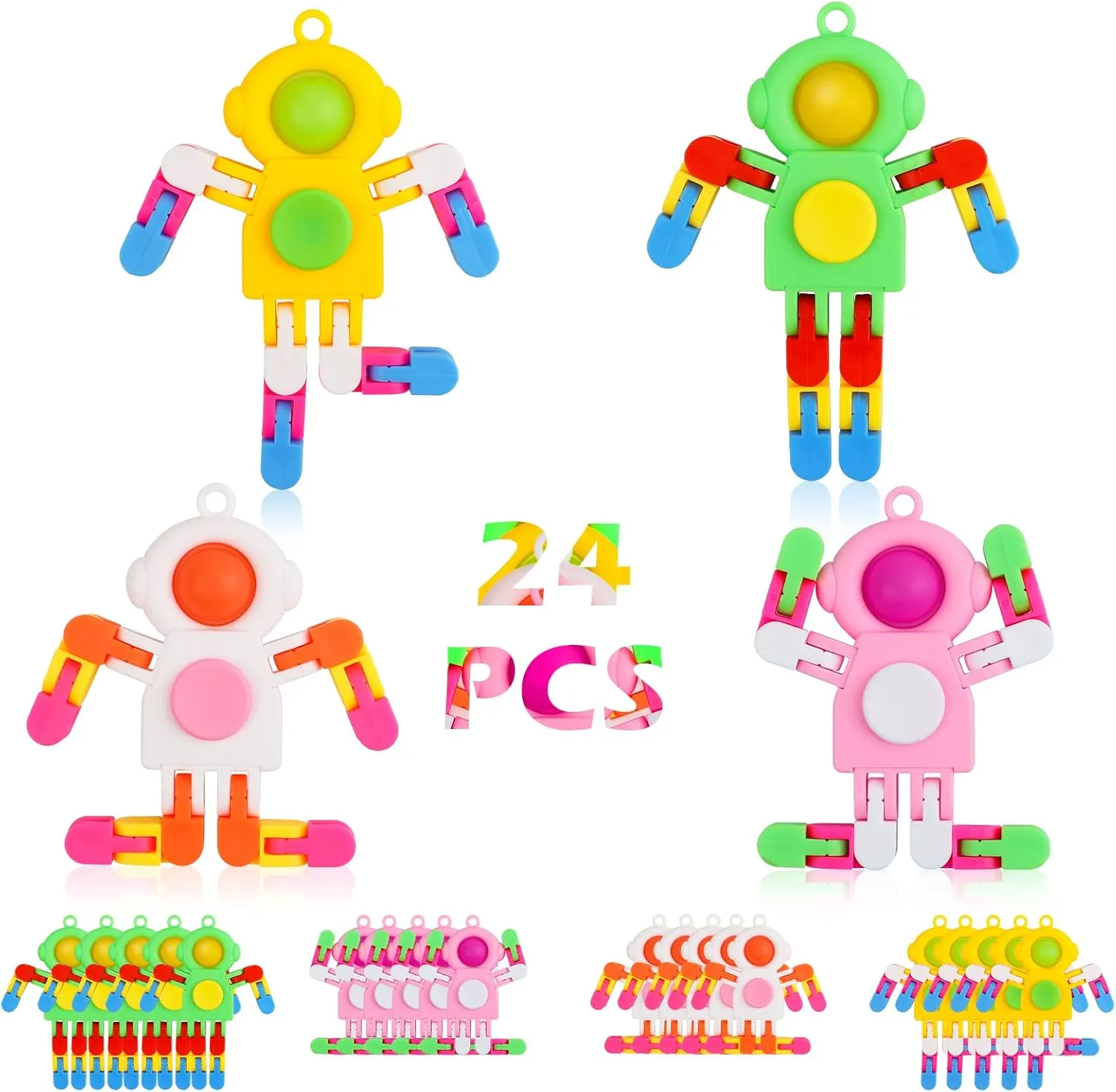 Classroom Prizes SoulLife 24 Pack Pop Fidget astronomer opening colossal Spinners Bulk, Deformable Astronaut Key Chain Fidget Toys Bulk, Stocking Stuffers Birthday Gifts Party Favors for Kids, Student Gifts 