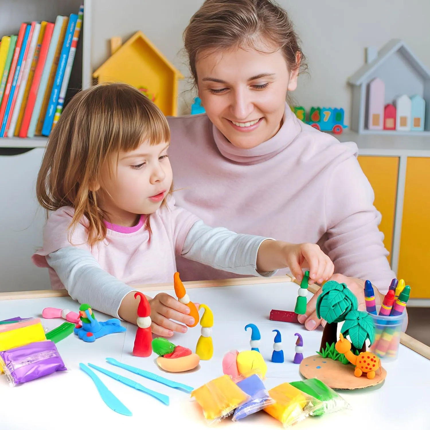 Clay Kids 102 Colors, Modeling Magic Clay Kit with Sculpting Tools,Non-Toxic and Non-Sticky,Classroom Activities & Art and Crafts Creative habitat collaboration vine polyphony Play Gifts for Boys & Girls Age 3-12 ARTPAR Air Drying 