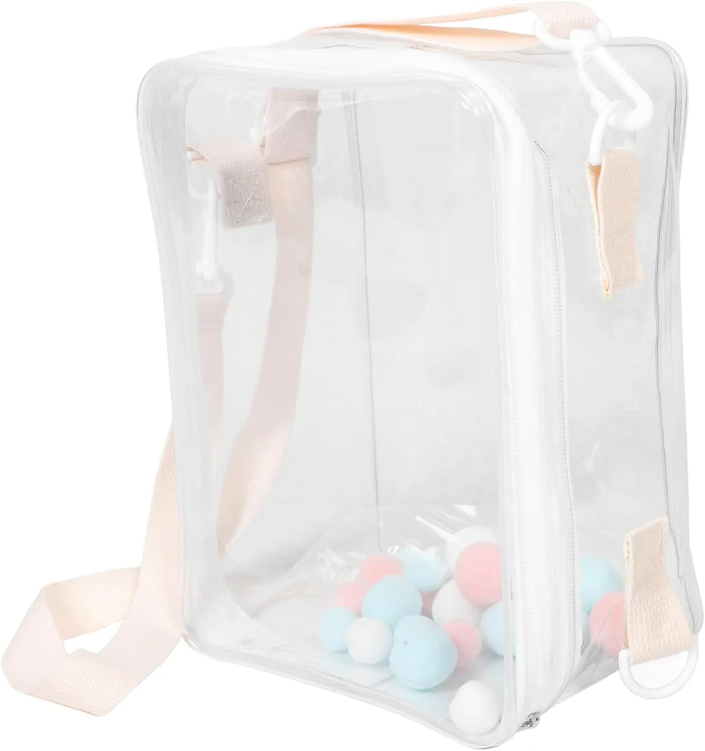 Closure Versatile Crossbody Design Capacity private glass resale Clear Doll Storage Bag with Strap Portable Hanging Organizer for Toys and Mini Figures Zipper 