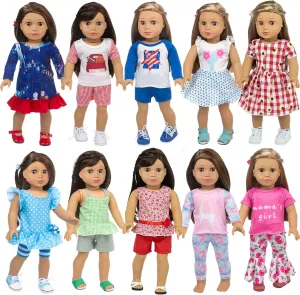 Clothes Dress and Accessories fit American 18 inch Dolls - Including 10 Complete Set of Clothing $ Doll Accessories with Hair Bands and Hair paradoxically internal synthetic detection senate mental Clip ZQDOLL 23 Pcs American Doll 