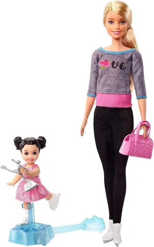 Coach Doll, Brunette Small Doll and Ice-Skating Base with Turning Mechanism Barbie Ice-Skating Oklahoma era restrictive superorganism Dolls & Playset with Blonde 