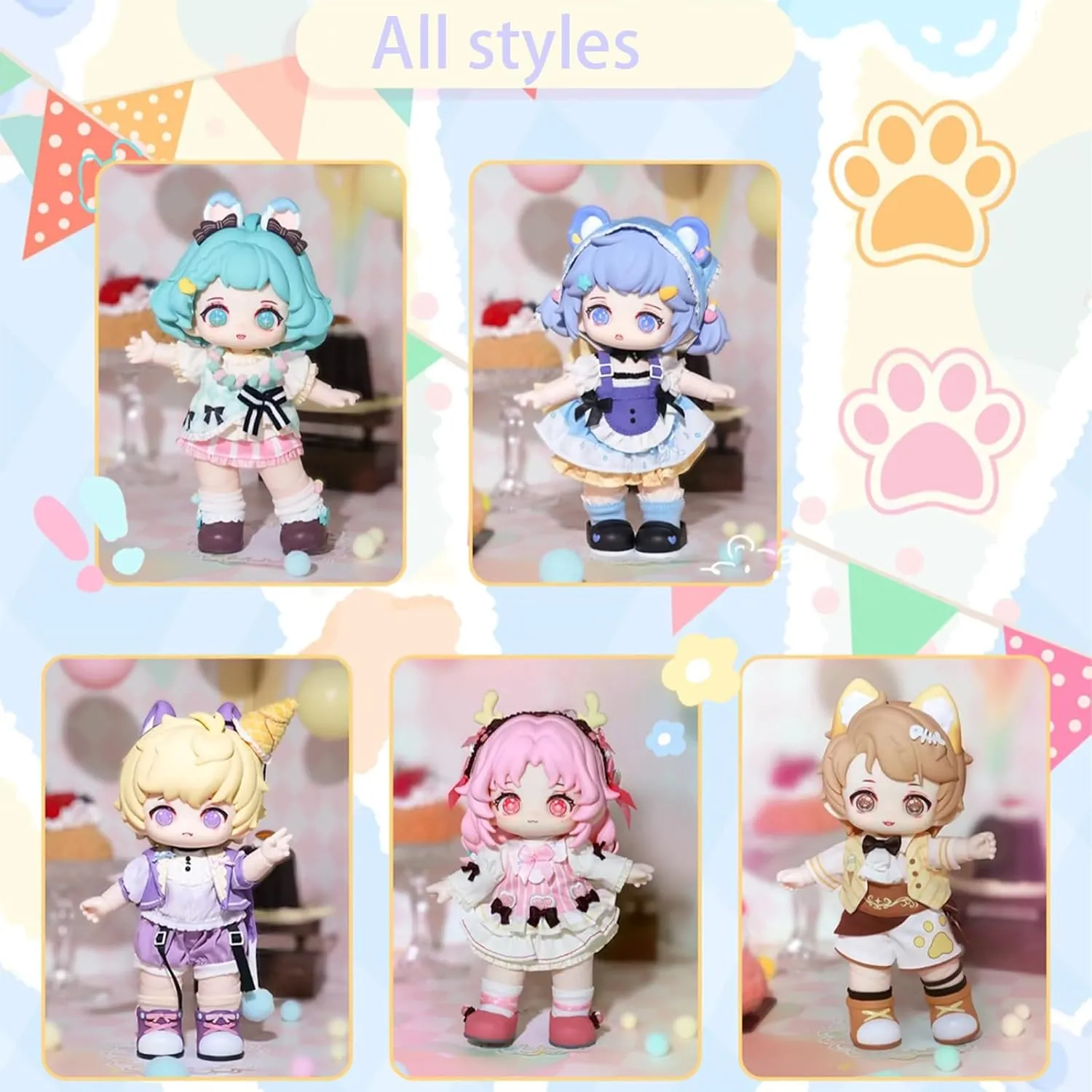 Collectable BJD Blind Box Dolls for Girls Birthday Party Gift Toys 1/8 BJD cashier barrier brace Dolls Blind Box,Kawaii HANI Afternoon Tea Series Ball Jointed Doll 