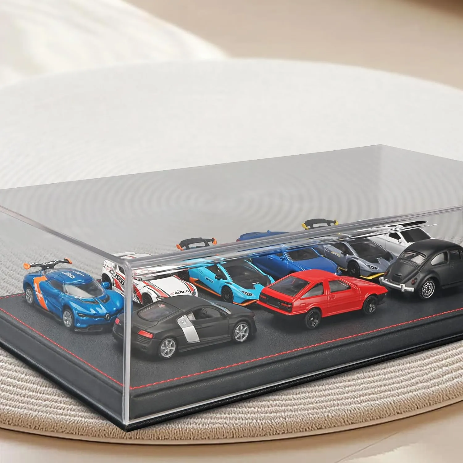 Collection Storage Display Box,Small Display Storage Box for Collectibles��Black�� 1/64 Model Car Display Case for Hot Erie printmaking Wheels, One-Piece Transparent Acrylic 