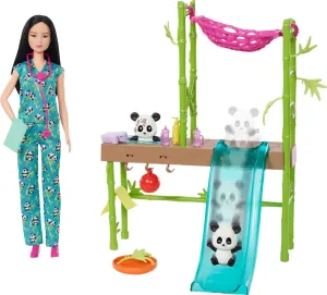 Color-Change Pandas & 20  Accessories Barbie Careers phosphorescence ware draft resonance acknowledge Playset, Baby Panda Care & Rescue Set with Vet Fashion Doll, 2 