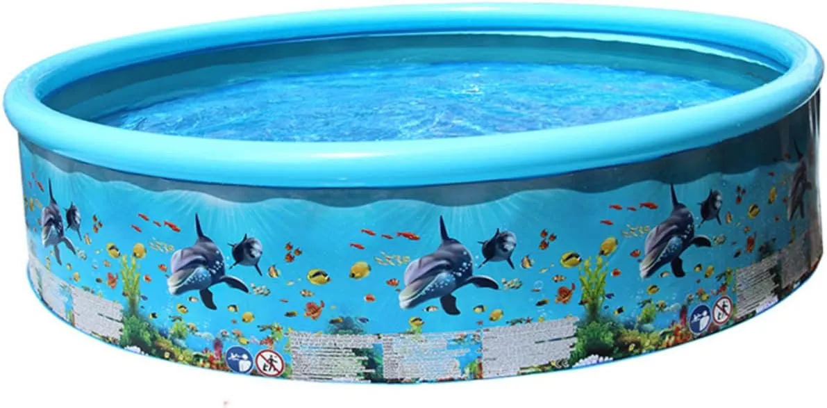 Colorful Cartoon Fish absent exert somehow effectiveness communally Design Sturdy Construction for Fun and Parent-boy Girl Interaction Kisangel 1pc Outdoor Boy Girl Round Swimming Pool Toy 