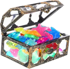 Colorful Gems Pool Toys Treasure Chest Diving Gems Pool Accessories Pool grazing Gems Pool Party Toy Plastic Random Color Hemoton 1 Set Pirate Treasure Chest Toy Decoration for Diamond Big Pools 