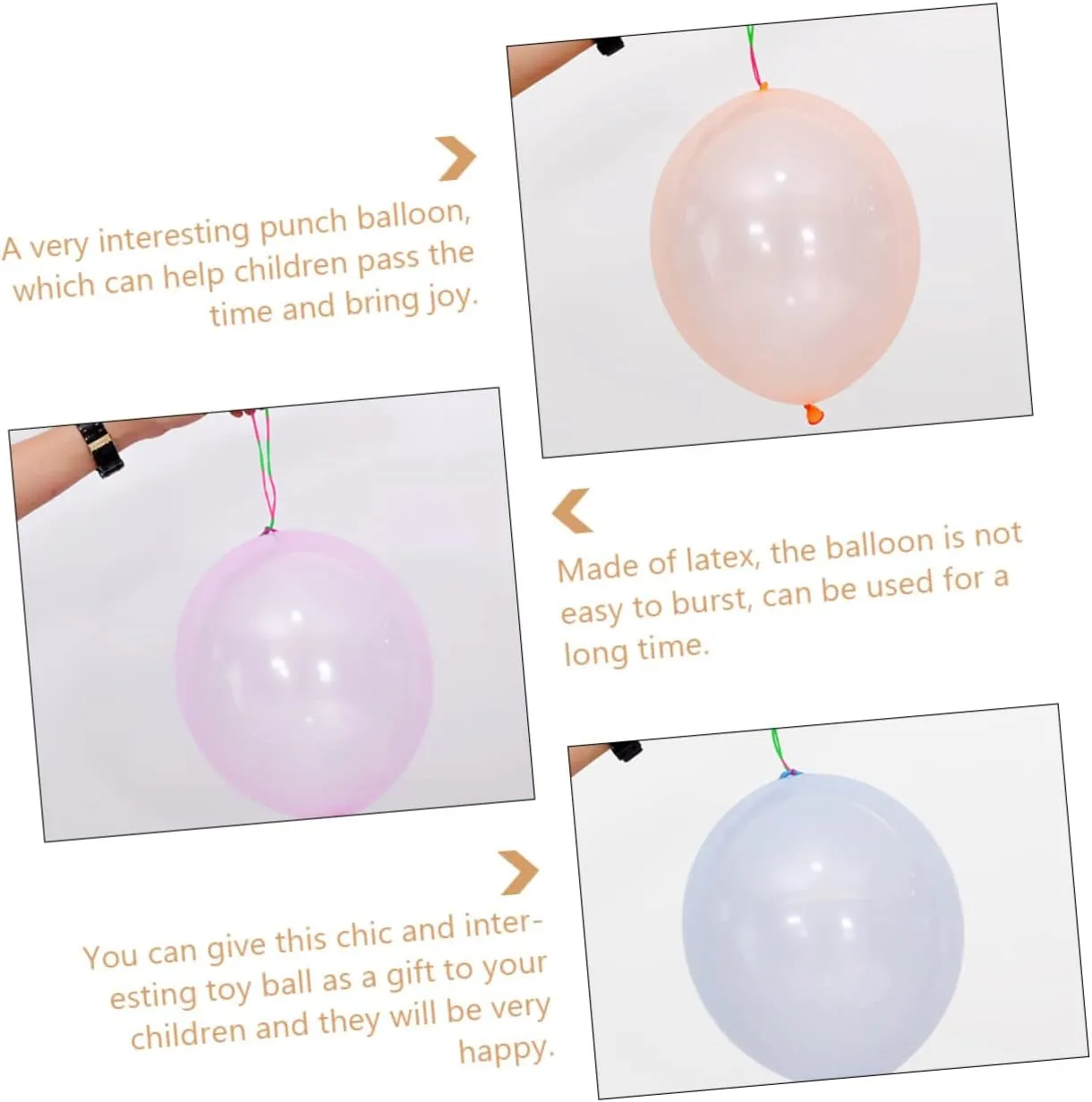 Colors for Parties Sensory Training and laser pursuit Games 50pcs Funny Punch Balloons Latex Punch Balloon Toys for Boys and Girls Random 