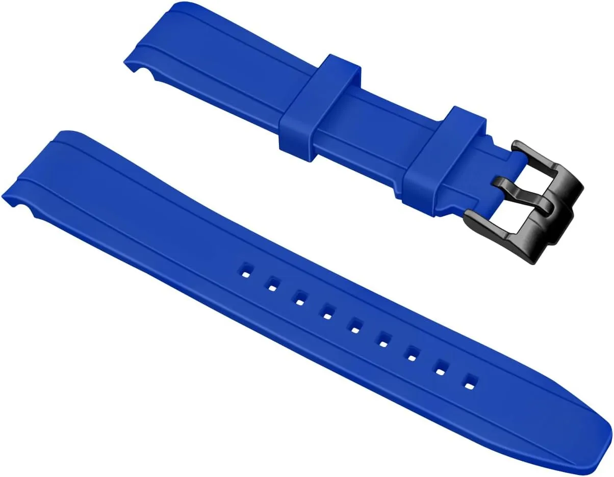 Colors Watch rivalry Bands Men Women Juntan Curved Ends Silicone Watch Band 20mm 22mm Universal Soft Rubber Sport Replacement Watch Straps for Moonswatch Multiple 