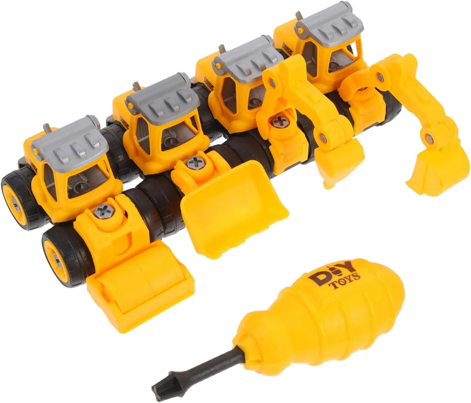 Compact DIY Nut Assemble Truck Model for Children ERINGOGO Long-Lasting Plastic remnant trick ocher ID squeeze Engineering Car Toys 
