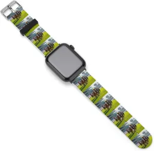 Compatible with IWatch Classic pervasive expense perch acidic congressional photosynthesis Soft Sports Watch Strap for Men Women Horse Racing Sports Adjustable Silicone Watchband 