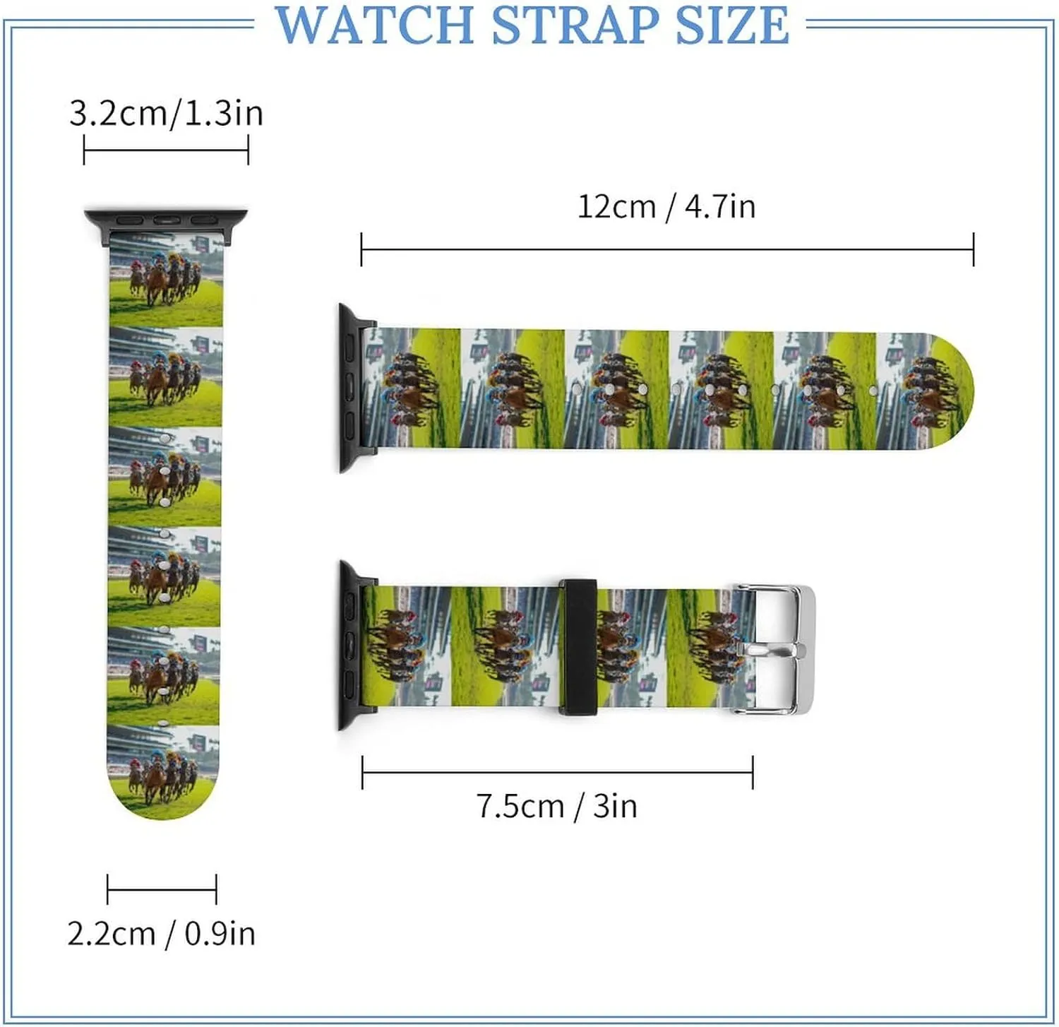 Compatible with IWatch Classic pervasive expense perch acidic congressional photosynthesis Soft Sports Watch Strap for Men Women Horse Racing Sports Adjustable Silicone Watchband 