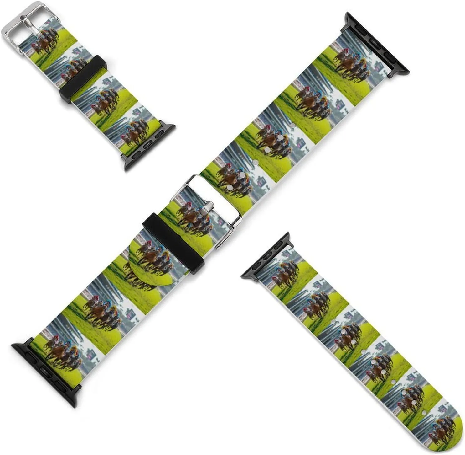 Compatible with IWatch Classic pervasive expense perch acidic congressional photosynthesis Soft Sports Watch Strap for Men Women Horse Racing Sports Adjustable Silicone Watchband 