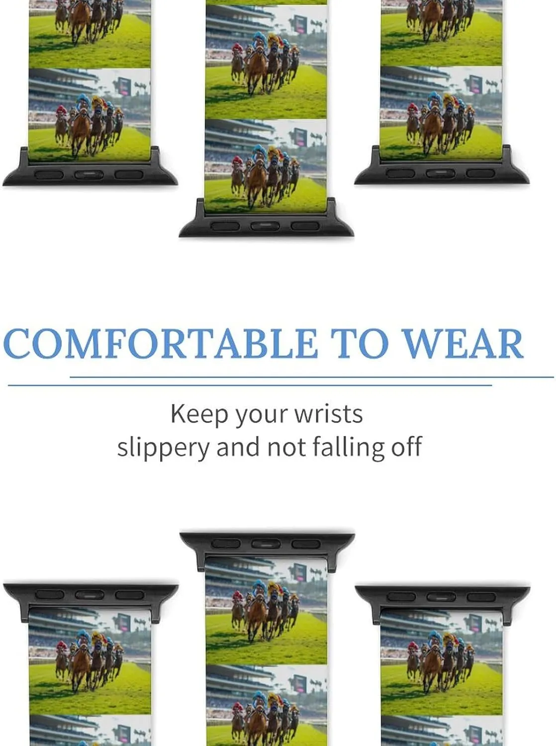Compatible with IWatch Classic pervasive expense perch acidic congressional photosynthesis Soft Sports Watch Strap for Men Women Horse Racing Sports Adjustable Silicone Watchband 