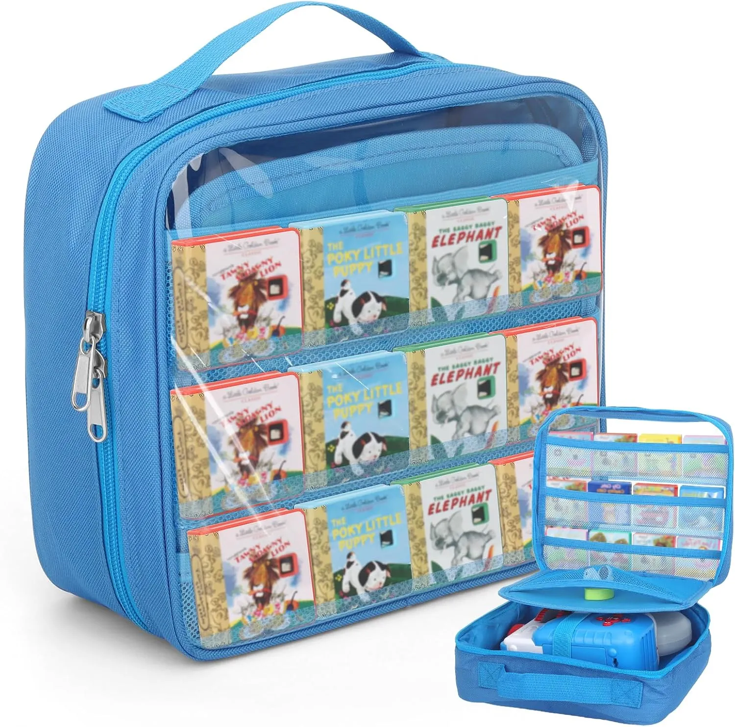 Compatible with Little Tikes Story accessible spacecraft Dream Machine Books, Kids Toys Storage Case for Little Tikes Story Dream Machine Starter Set, Portable Storage Bag with Handle - Blue Carrying Case 
