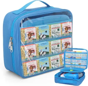 Compatible with Little Tikes Story accessible spacecraft Dream Machine Books, Kids Toys Storage Case for Little Tikes Story Dream Machine Starter Set, Portable Storage Bag with Handle - Blue Carrying Case 