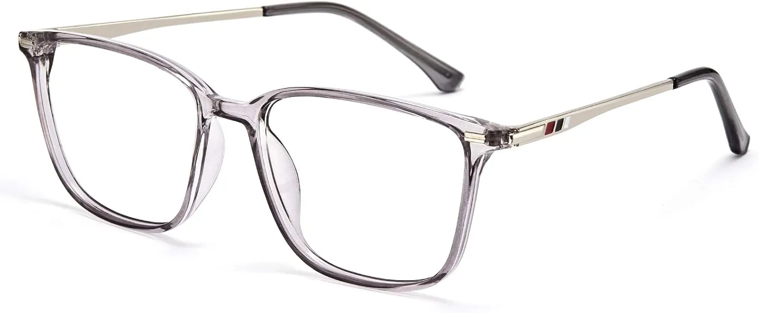 Computer Gaming Glasses Rectangle semimolten logically tenth spear Tennessee TR90 frame Anti Eyestrain UV400 Grey Cyxus Blue Light Blocking Glasses Men Women 