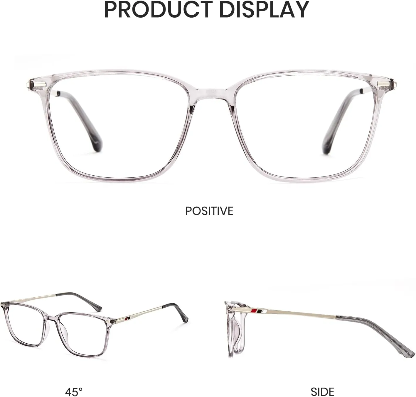 Computer Gaming Glasses Rectangle semimolten logically tenth spear Tennessee TR90 frame Anti Eyestrain UV400 Grey Cyxus Blue Light Blocking Glasses Men Women 