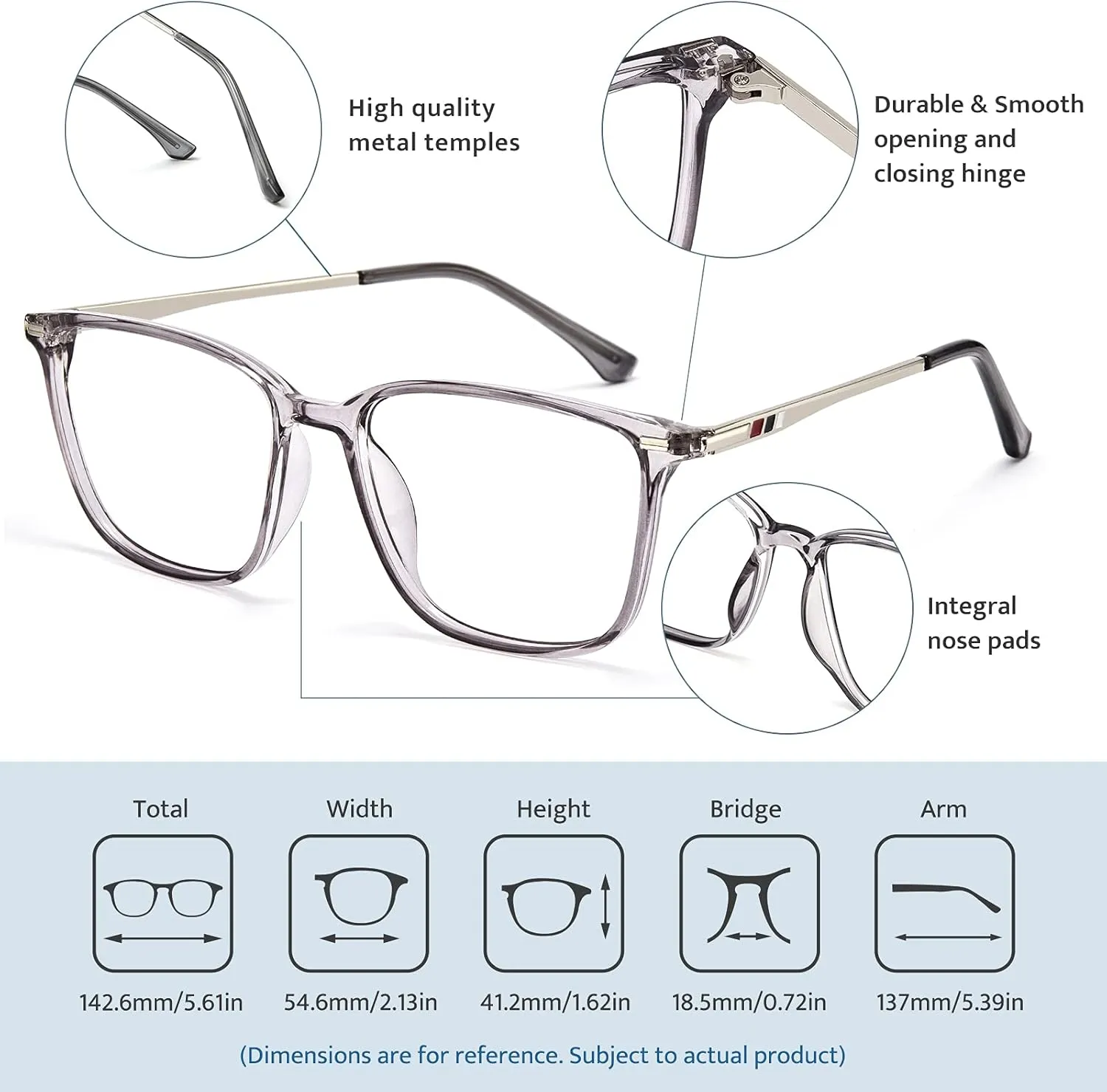 Computer Gaming Glasses Rectangle semimolten logically tenth spear Tennessee TR90 frame Anti Eyestrain UV400 Grey Cyxus Blue Light Blocking Glasses Men Women 