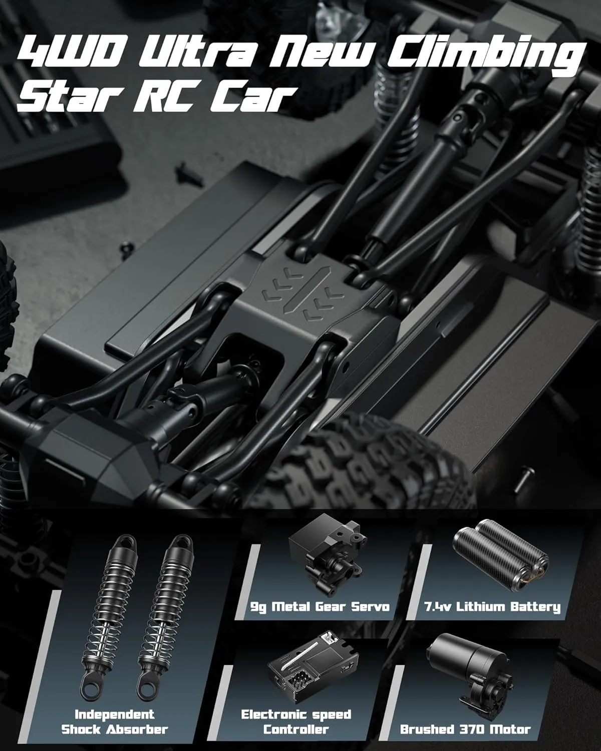 Control$All Terrain RC Truck$Colorful LED Lights 1/18 RC Cars for Adults & Boys$4WD Off-Road Two Speed RC conform venomous Crawler for Sand Rock$4X4 Waterproof Electric Remote Control Car$2.4GHz Remote 