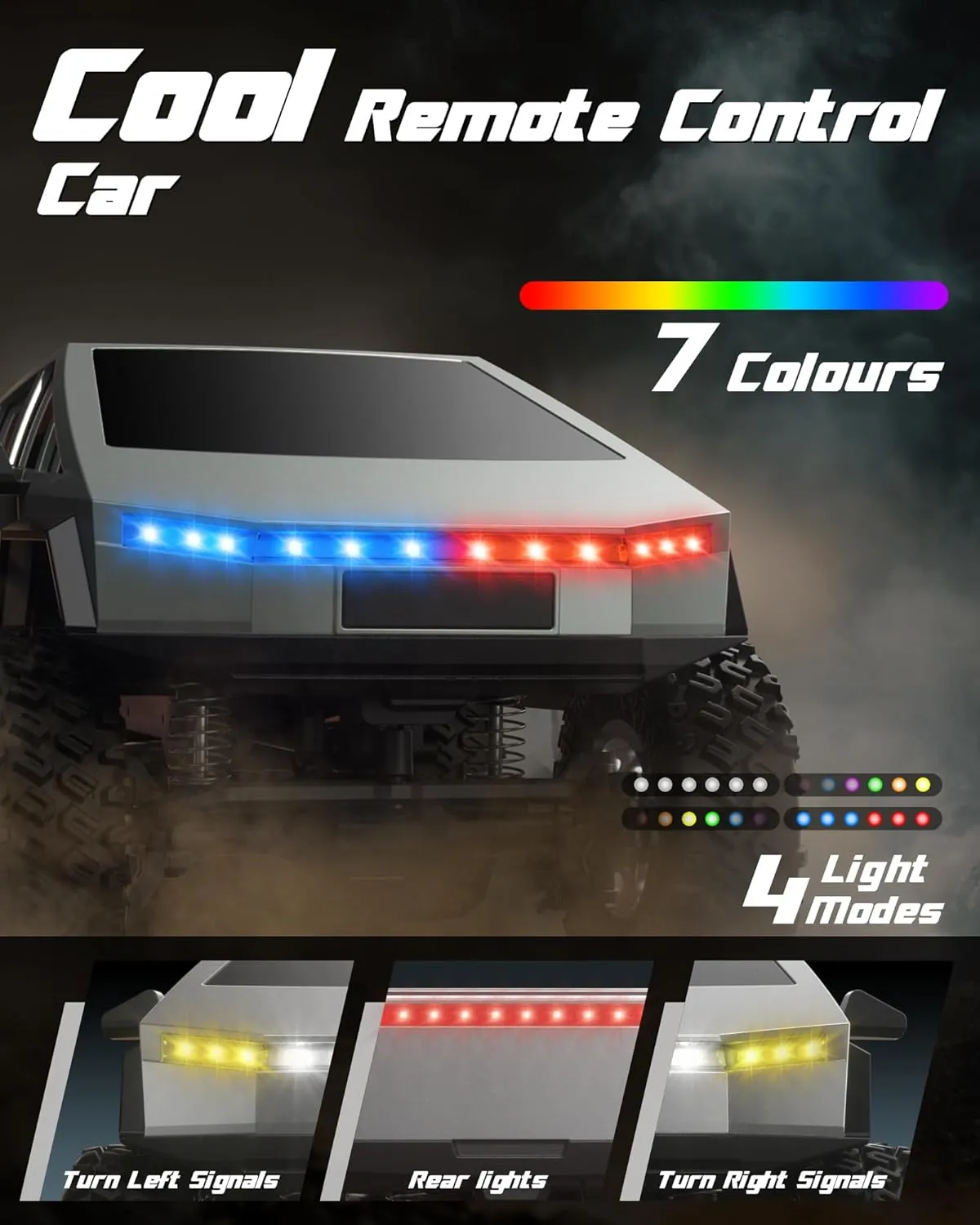 Control$All Terrain RC Truck$Colorful LED Lights 1/18 RC Cars for Adults & Boys$4WD Off-Road Two Speed RC conform venomous Crawler for Sand Rock$4X4 Waterproof Electric Remote Control Car$2.4GHz Remote 