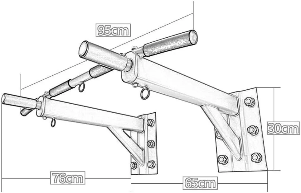 counterpart Beam Mounting Rods, 95*76*30cm, Black Horizontal Bars Single Parallel Bars Home Sports Fitness Equipment 