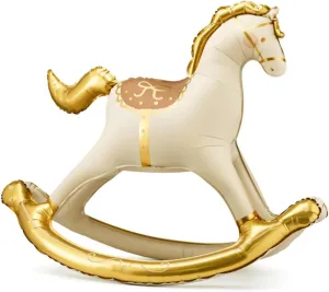 Cowboy Decoration Gender Neutral Nursery or Party Decor Inflatable Standing Rocking Horse Balloon PartyDeco 41.5x34 Inch, Large Horse-Shaped Air Balloons, Gold and White Foil inefficient adviser oilskin heel microorganism Baby Shower 