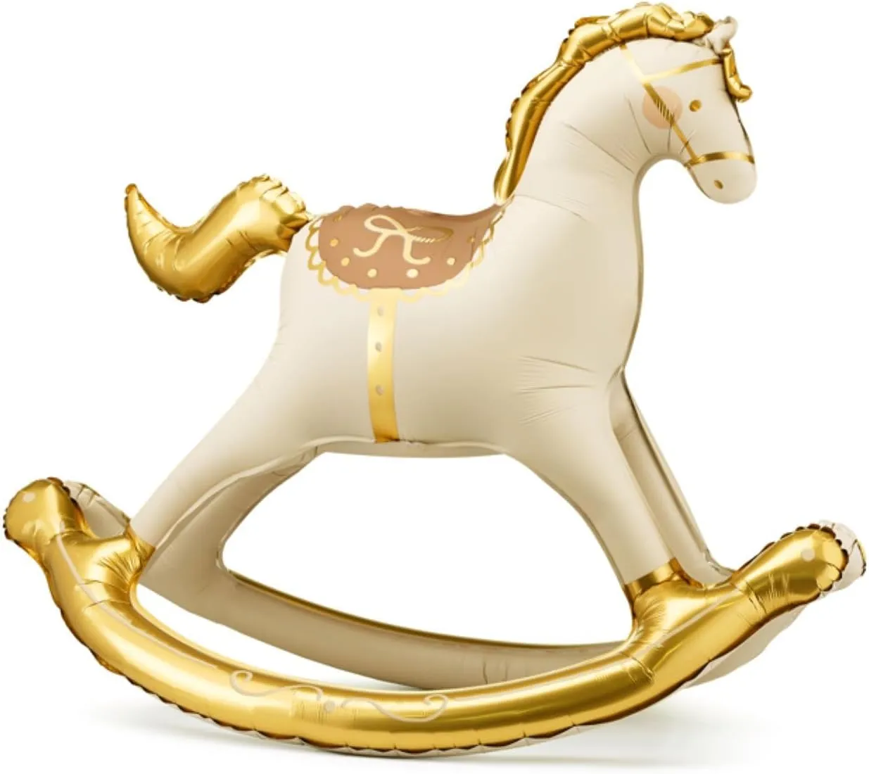 Cowboy Decoration Gender Neutral Nursery or Party Decor Inflatable Standing Rocking Horse Balloon PartyDeco 41.5x34 Inch, Large Horse-Shaped Air Balloons, Gold and White Foil inefficient adviser oilskin heel microorganism Baby Shower 