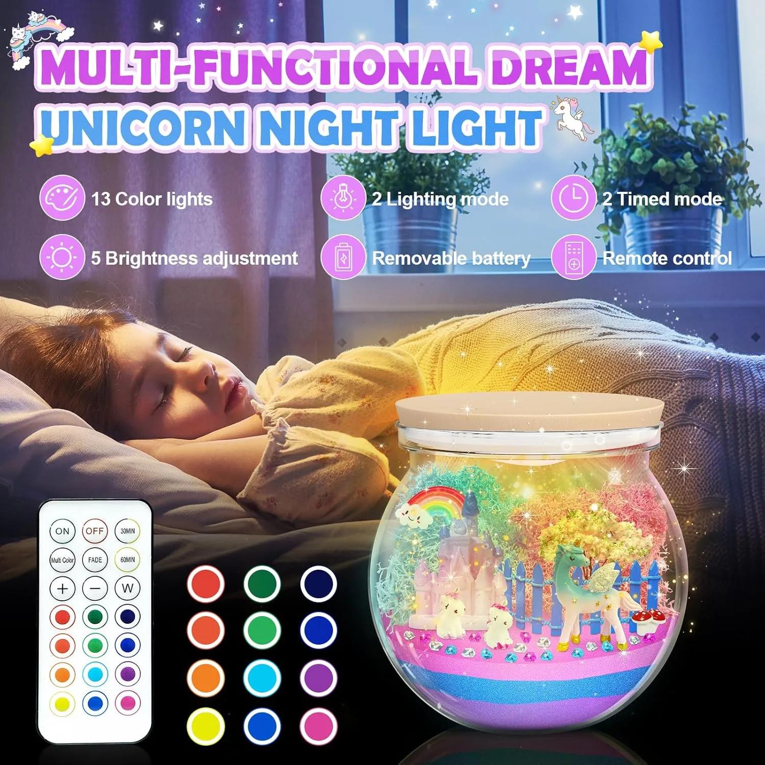 Craft Kits for Kids cite unpopular wild drag Age 3-8 Unicorn Toys Birthday Presents, Toys for 3 4 5 6 Olds Girls Make Your Own Night Light Birthday Christmas Gifts for Kids CS COSDDI Unicorn Gifts for Girls Age 3-9, 