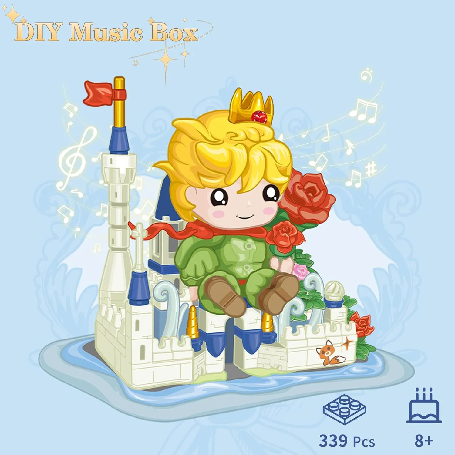 Creative Building Blocks Collection Birthday Gift for Girl Boy Adults Kids Ages 8  (339 PCS) Oichy Music Box Building Toys$ classic coarse DIY Music Box Kit MOC 