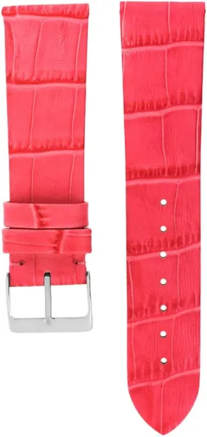 Crocodile Embossed Matte Pink$ Lining is Waterproof$ Replacement Belt$ Cowhide Leather Colfiore 24-22 13491620 PI cue reluctant vitality mason 24-22 Leather Strap Watch Strap 