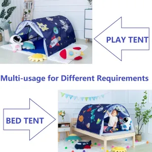 Curtain slick for Kids Privacy Space Portable Play Tent for Kids 55"??39"??31"(SpaceA) Upgrate Bed Tent Boys Girls Dream Canopy Tents with Net 