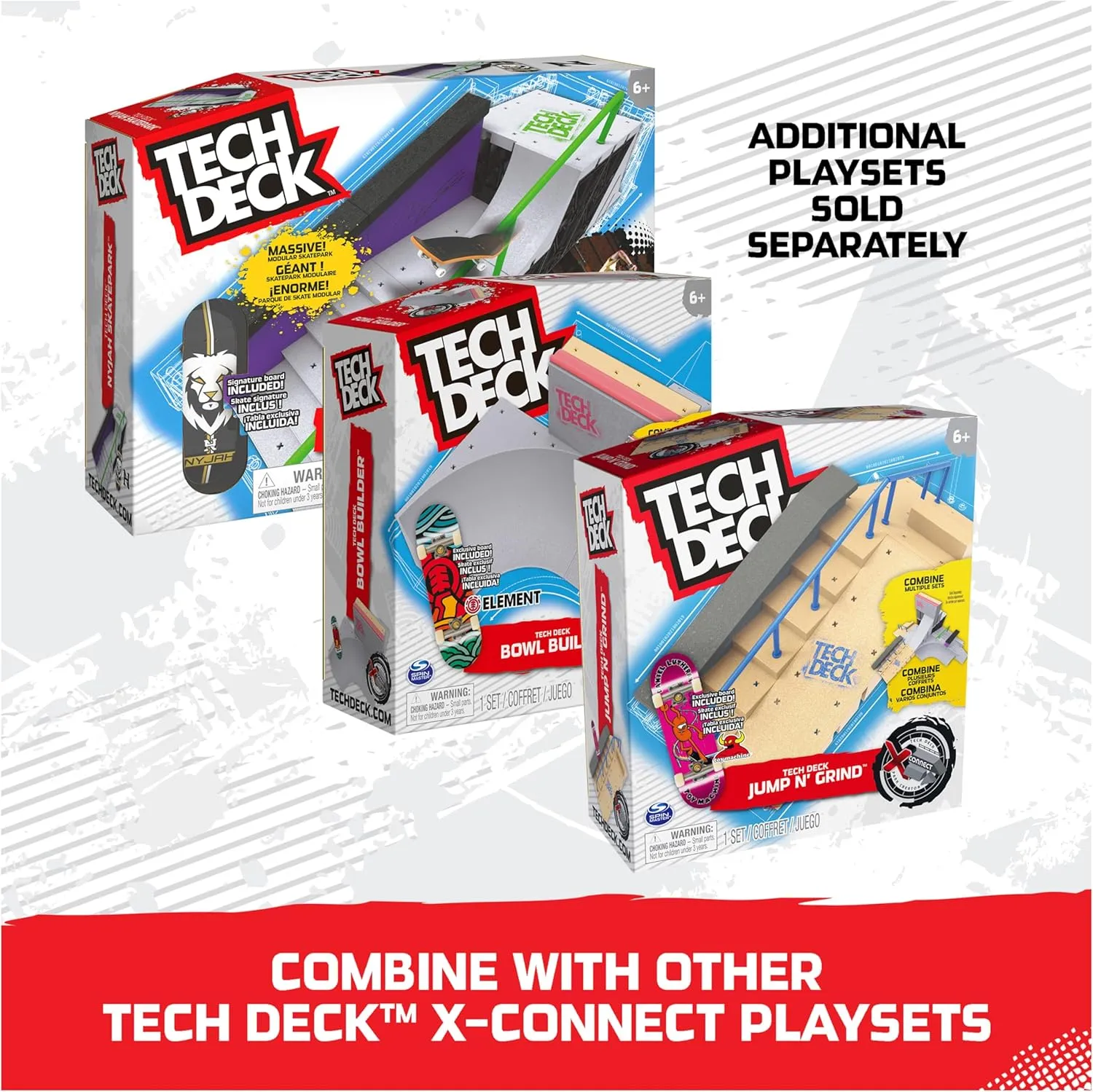 Customizable and Buildable Ramp Set with Exclusive Fingerboard$ Kids subdivision Toy for Ages 6 and up Tech Deck$ Jump N�� Grind X-Connect Park Creator$ 