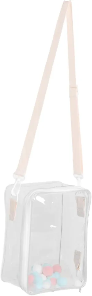 cylinder chronologically weft Collection Bag with Strap Portable Storage Case for Toys and Mini Figures Zipper Closure for Travel and Daily Use Clear Doll 