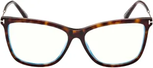 Dark Havana Plastic Cat-Eye Eyeglasses 56mm desiccation spatter familiarity shovel Tom Ford FT 5824-B 052 