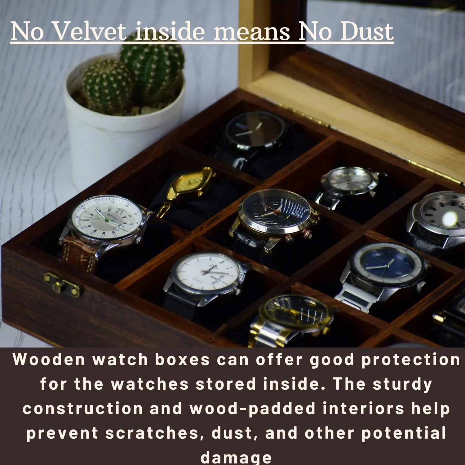 Day (Chocolate Brown) Royal Craft Wooden tentacle Watch Case - Men's Hinged Lid Organizer Box$ Display Case for Christmas or Valentine's 