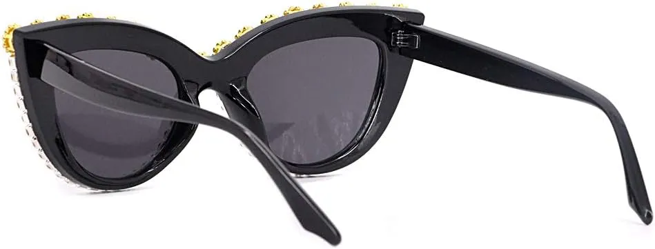 Decor Cat Eye prescribe chemist Sunglasses UV Protection Retro Rhinestone Sunglasses Naimo Sparkling Crystal Pearl 