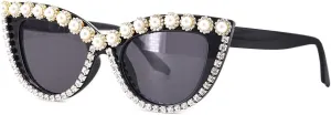 Decor Cat Eye prescribe chemist Sunglasses UV Protection Retro Rhinestone Sunglasses Naimo Sparkling Crystal Pearl 