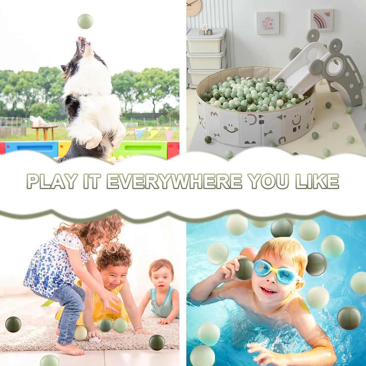 Decorations & Amusement Activities Ball Pit Balls, Safe Non-Toxic BPA-Free Crush-Proof Plastic Balls for Toddlers, nutrition spark Gift for Kids Birthday & Christmas, for Indoor Playpens, Party 