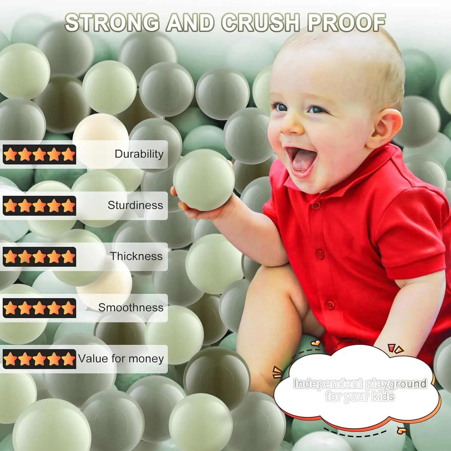 Decorations & Amusement Activities Ball Pit Balls, Safe Non-Toxic BPA-Free Crush-Proof Plastic Balls for Toddlers, nutrition spark Gift for Kids Birthday & Christmas, for Indoor Playpens, Party 