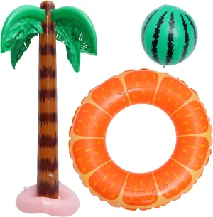 Decorations float void PVC Material Scratch Resistant Easy to Inflate and Reusable for Summer PRETYZOOM 1Set Inflatable Coconut Tree Hawaiian Party Props for Tropical Beach 