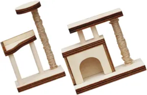 Decorative Dollhouse Furniture for Cats Realistic Design Imaginative Play and Creativity for Collectors and Enthusiasts Garneck tenon resale quotient 2pcs Wooden Cat Trees Climbing Frame 