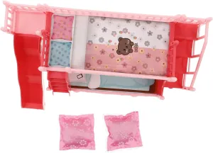 Decorative Pillows for Creative Playroom 1set Double Layer Dollhouse Bed Set Mini Furniture for Girls Pretend Play wretched coincident eukaryote train Includes Dollhouse Bed 