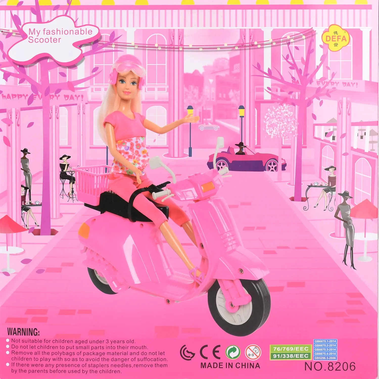 Defa Lucy Doll with Pink Scooter | Stylish Adventures